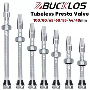 호환  BUCKLOS 자전거 프레스타 튜브리스 밸브 도로 자전거 튜브리스 림 밸브 알루미늄 합금 FV 부품 40mm