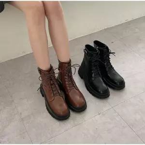 [라운슈] 가죽 버클  레이스업 워커힐 5.5cm