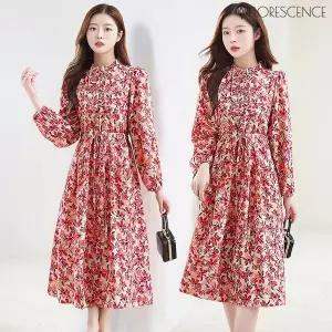 [플로레센스] 엘리시안 프릴 넥 스트링 원피스