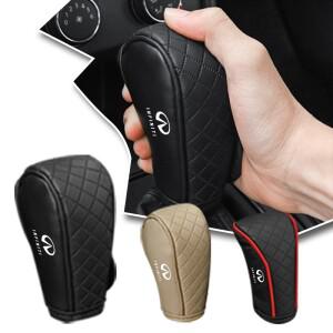 가죽 자동차 케이스 기어 헤드 쉬프트 노브 그립 커버 레버 장식 악세사리 인피니티 Q50 FX35 Q30 G37 Q70