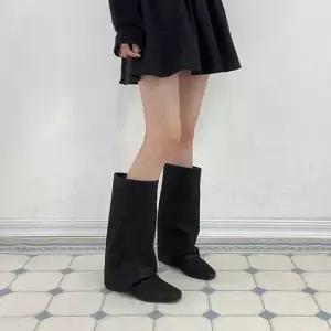 루즈샤프트 미들부츠 슬라우치 플랫 라운드토 5FW 미들부츠 슬라우치샤프트 플랫솔