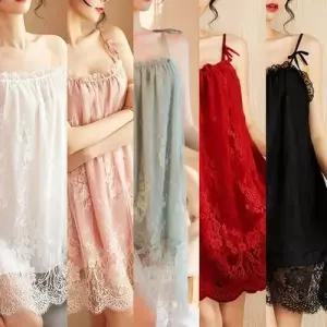레이스 리본 슬립 세트 란 란 원피스 WF5502F