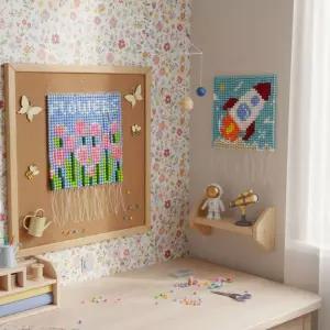 DIY 비즈발 만들기 키트 구슬 가림막 커튼 도안 족자봉 공예 재료대형만들기세트 문발 컬러만들기 비즈 실