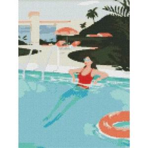 하모니아트 보석십자수 30x40 여름휴가비즈공예 세트 벽걸이 액자 집콕취미 큐빅