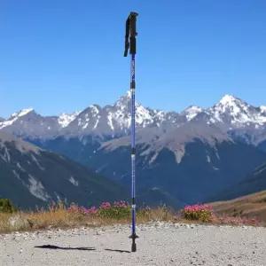 원마운트 4단 길이조절 등산스틱 110cm 블루고급 초경량 일자형 용품 이스틱