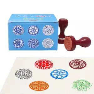전통문양 도장세트 6종 놀이용 모형 모양 학습용 미술 꾸미기 데코