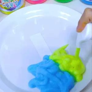 뭉게구름 거품물감 40ml 5색 세트미술놀이 그림 교구 어린이 키즈 학습용 교육용