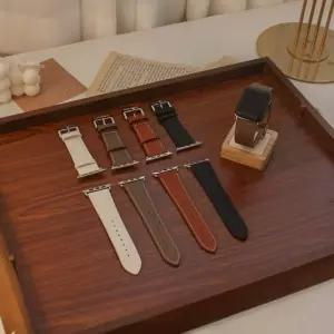 남녀공용 스마트폰 워치 무광 소가죽 스트랩 레더 밴밴드 시계줄 악세사리 손목 가죽스
