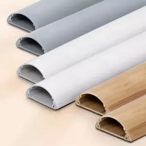 전선몰딩PVC 반달 대형 커버 정리 가리개 트레이 수납 차단 케이블 바닥 벽몰딩 PVC 정리함 인테리어 전선
