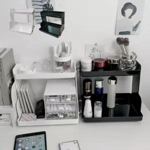 키밍 탁상 화장품 정리대 2단 거치대 선반 진열대소품 메이크업 향수 수납 네일 립스틱 테스크 책상 화장대