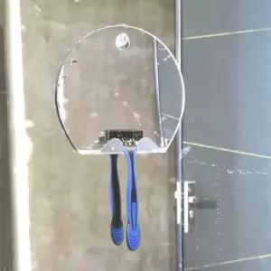 면도기걸이 안전 거울 김서림 방지 화장 부착이 아크릴 탈착 욕실 보조 용거울 기걸이