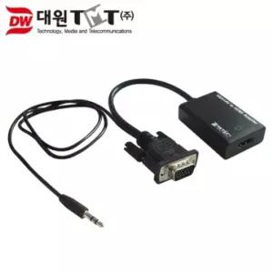 (대원TMT) VGA(RGB) to HDMI 컨버터 음성 지원 (DW-VGAH01)장비 네트워크기기 주변 컴퓨터 PC VGA