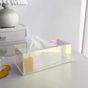 홀로그램 사각휴지케이스 아크릴 각티슈커버 빈티지 보이는 디자인 곽티슈 예쁜