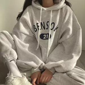 여성 오버핏 후드 트레이닝 세트 데일리 캐주얼 셋업가을운동복 홈웨어 체육 여자 후드티