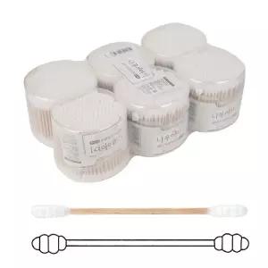 원통 회오리 면봉 300개입 6p set 양면 화장 양쪽 일회용 원형 소품 다용도 나무