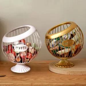 프리미엄 북유럽 엔틱 캡슐커피 사탕 과자 보관 바스켓 인테리어 스틸 함바구니 보관함 수납함