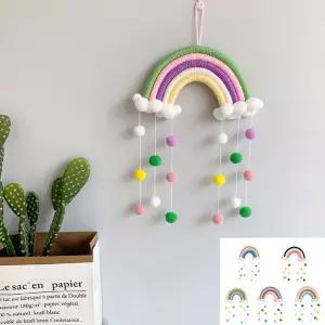 무지개마크라메 벽장식 소품 촬영 인테리어월행잉 감성 걸이품 행잉품 홈데코용