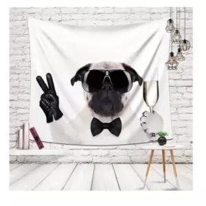 특대 멋진불독 패브릭 포스터 가림막 커튼 가리개 커커튼 주방 바란스커텐 가리개천 천가림막 가림막천 천