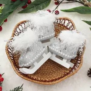 로열실버 트리 오너먼트 스케이트 3개 세트 고급 장식성탄절 꾸미기 소품 크리스마스 파티용품