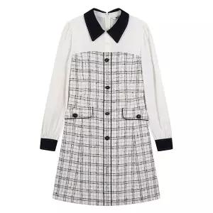 [하프클럽/에꼴드파리]체크 배색디자인 원피스_RB34WOAM10Z
