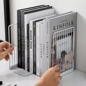 라인 L자 북엔드 2p세트(화이트)테이블정리 잡지 책칸막이 꽂이 고정 책대 지지대 칸막이 앤드 상용품