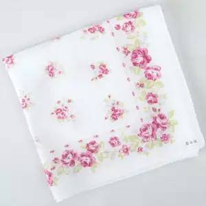 일본 가제손수건 타올 테누구이 (정사각) (작은장미 핑크) 10일제 답례품 예쁜 단체사은품 증수건 증품 얇