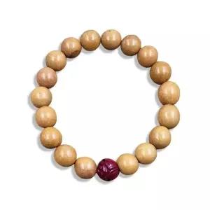 팔찌 우드 경면주사 나무 염주 복숭아