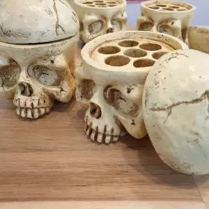 해골 문신 잉크 컵 홀더장식 소품 꽂이 꽃이 다용도