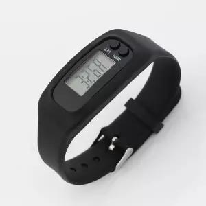 엣지 실리콘 만보기 시계 블랙 만보계팔찌