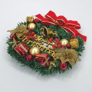 크리스마스 레드리본 오너먼트 꽃리스 장식 홈파티 꾸미기 장식용 벽걸이품 트리용 가정용 인테리어 데코