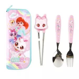 위시캣 알찬 교정젓가락 풀세트이유식 이유식기 어린이스푼포크 캐릭터 연습용 저분 용저분 집준비물 집선