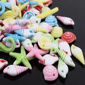 바닷속 바다 동물 비즈 대용량 약500g 구슬 공예만들기 팔찌만들기재료 목걸이 신학기준비물 플라스틱 아크