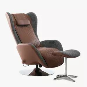 [알트레스트]AL002 마사지 1인용 리클라이너 천연소가죽 브라운 안락 수면 안마의자