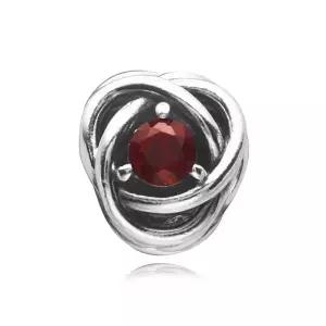 [판도라]790065C06 레드 이터니티 서클 참 (1월 탄생석)