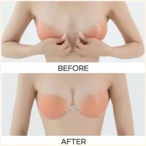 오프숄더 앞후크 누드브라 실리콘브라 누디 끈없는