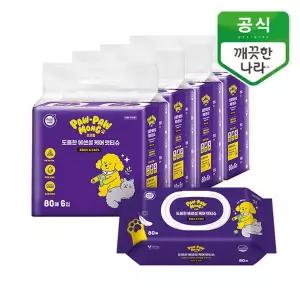 [깨끗한나라]포포몽 도톰한 에센셜 케어 펫티슈 80매 24입