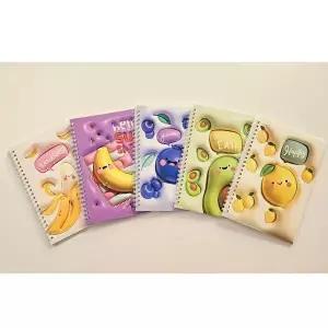 귀여운 과일 캐릭터 스프링 노트 5종세트 (KYR-WD9AA59)