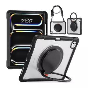 아이패드 프로8세대 11.0인치 2025년 스트랩 원형링 투명 태블릿 케이스