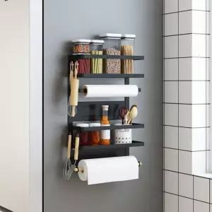 MNPP 주방 냉장고 세탁기 현관문 정리 측면 사이드 무타공 자석 마그네틱 철제 선반 양념통 향신료 수납함