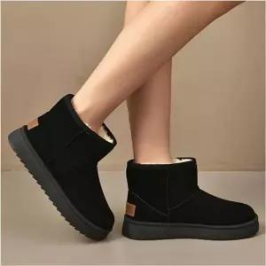 여성 겨울 스웨이드 털부츠 숏기장 기모안감 겨울 신발 2색
