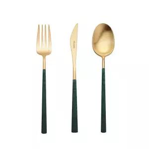 벨로아이녹스 에메랄드 골드 커트러리 3종세트 오발