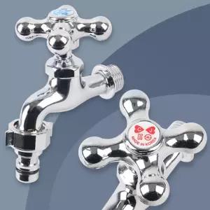 국산 커플링 수도꼭지 세탁기 베란다다용도꼭지 연결부품 손잡이 핸들 십자가 크로스