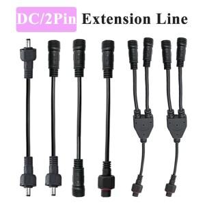 방수 2Pin 1  2 병렬 연장 케이블 커넥터 DC 남자-여자 플러그 스마트 태양 광 변환 라인
