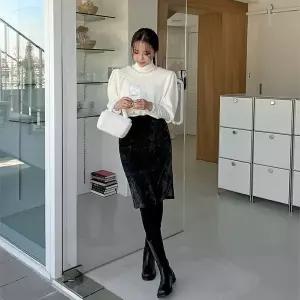 [공구우먼] [제작] 레온니 H라인 밴딩 미디 스커트 67965 빅사이즈 여성의류