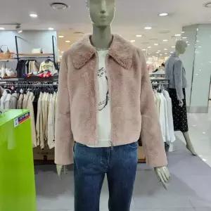 시슬리/애플아울렛/카라넥 페이크퍼 숏 자켓 SA LEC2261