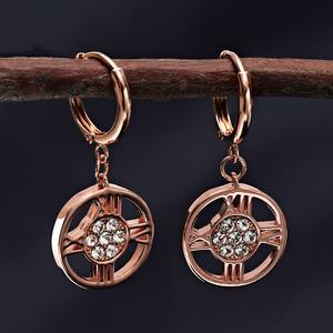 14K 18K 원터치 귀걸이 스와로브스키 크리스탈 볼드 여성 패션 핑크골드 로엔느 로마 금귀걸이