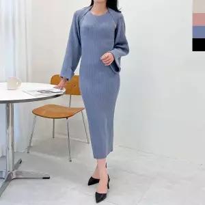 [오노마] ONM JJM-L191 여자핏 골지니트롱원피스 볼레로세트 (S11879950)