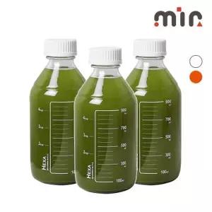 [텐바이텐]헥사 눈금유리병 1000ml 3개 GL45캡 랩보틀 주스 우유 스무디 공병