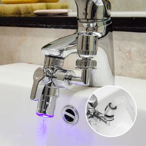 라시노 듀얼분사 LED 세면대 워터탭/ 360도 회전 세면대 수도필터 아기수전