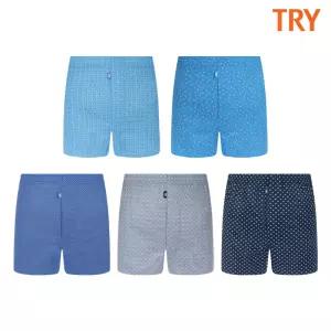 5종 세트 ) TRY 남자 순면 트렁크 쿨 자일리톨 사각 팬티